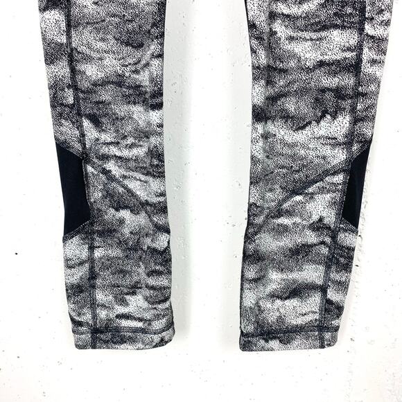 Lululemon Womens Pace Rival Crop Leggings Power Luxtreme Hazy Days Black White 6 - Picture 9 of 9